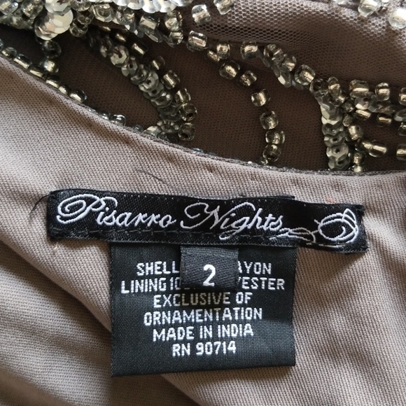 Pisarro Nights Beaded Seqiun Mesh Sheath Dress - Picture 5 of 8